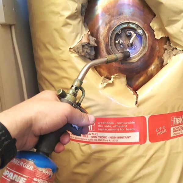 Blow torch on immersion heater