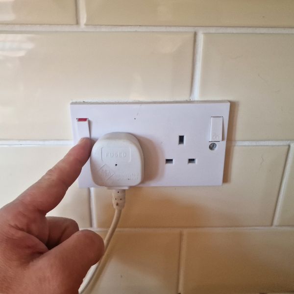 Plug socket turned on