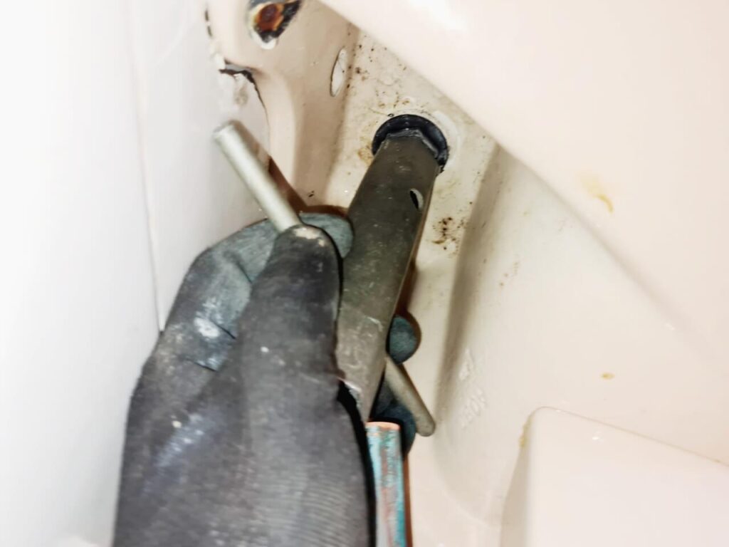 Removing basin taps with box spanner