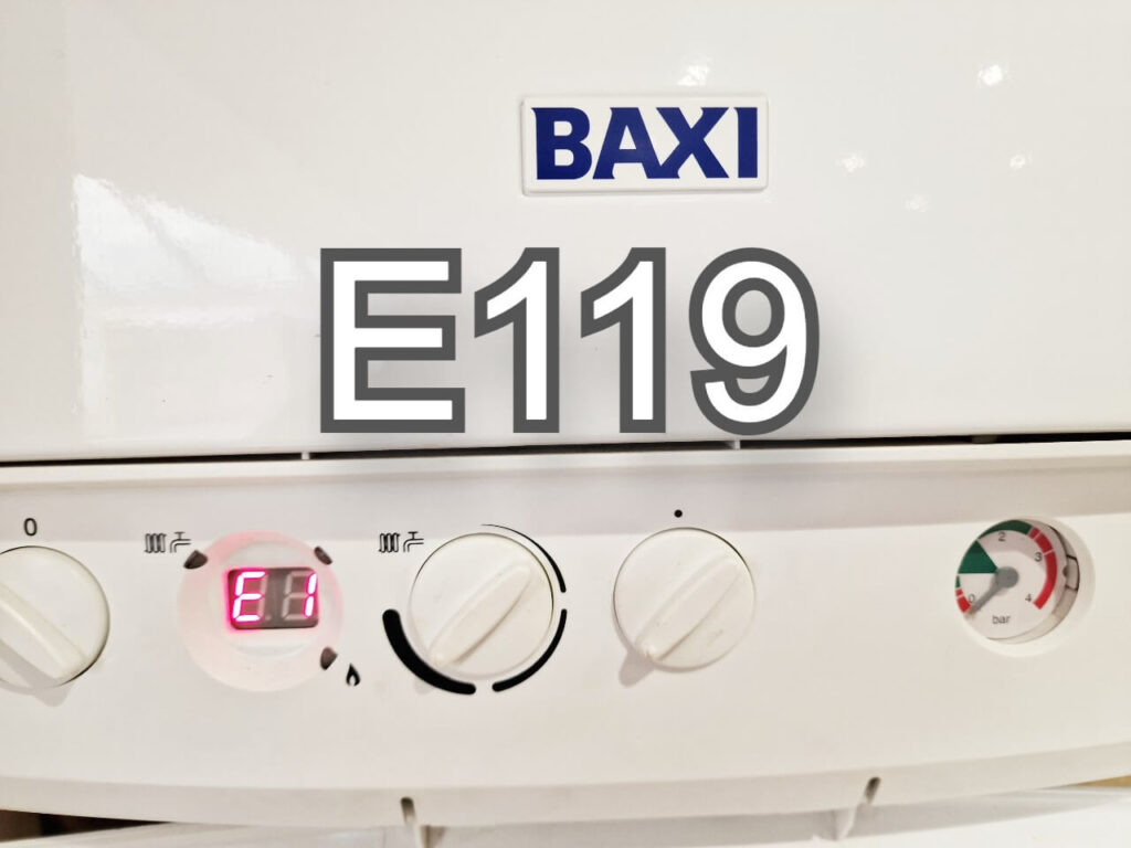 Baxi E119 boiler fault code