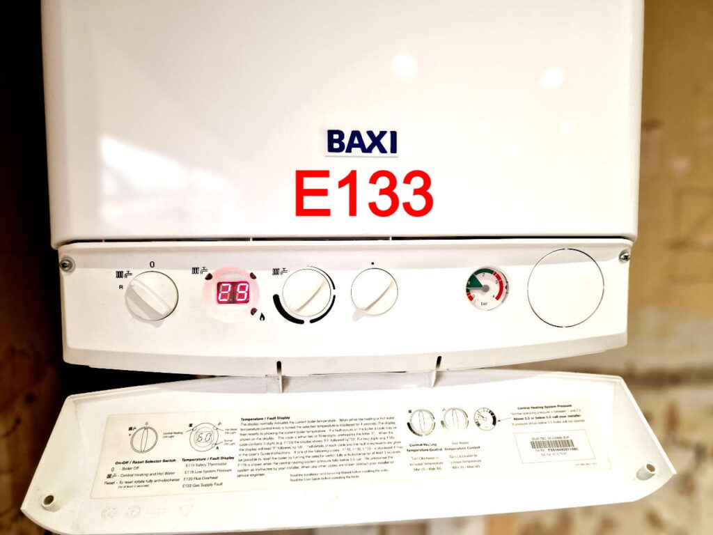 E133 Baxi boiler fault