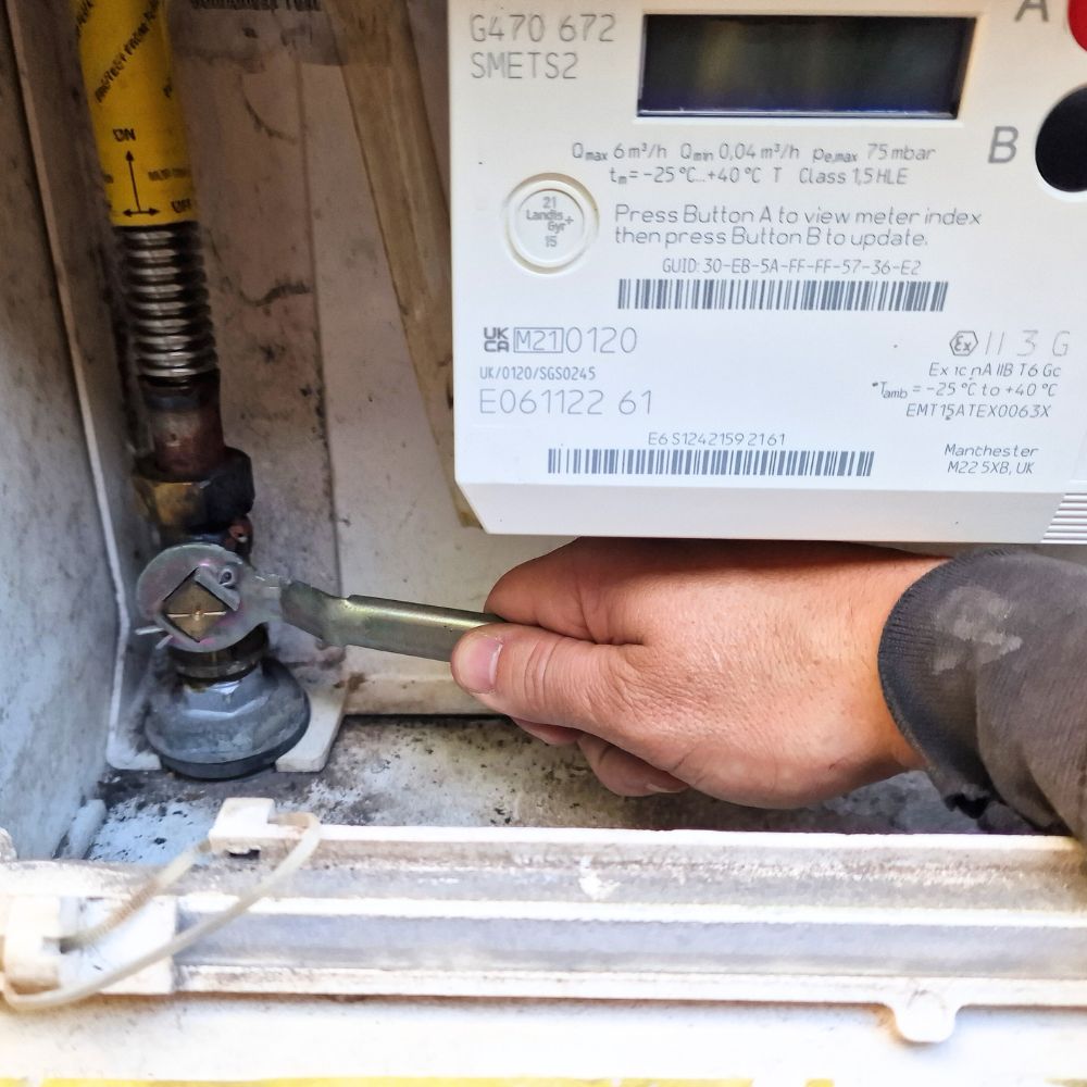 Gas meter turned off