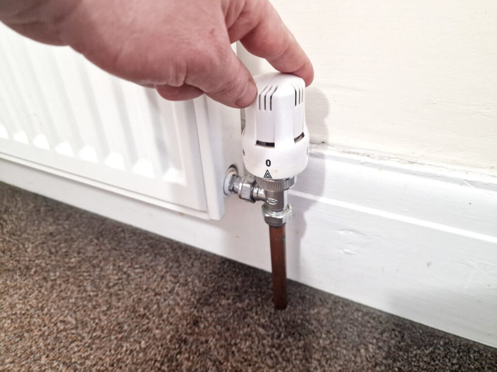 Thermostatic valve turned off