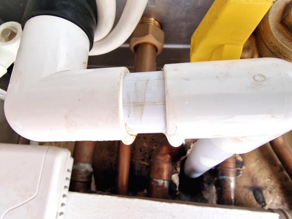 Leaking condensate pipe