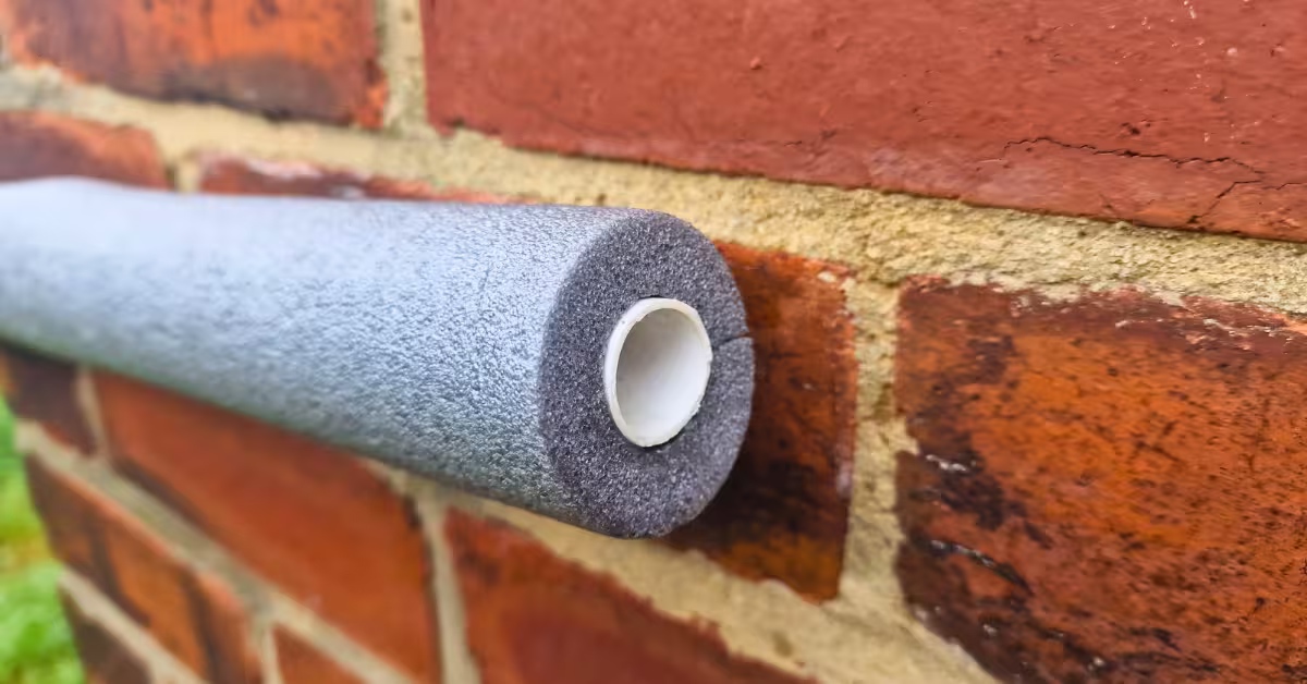 Insulated boiler condensate pipe to stop it freezing