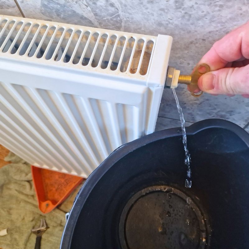 Bleeding radiator water into bucket